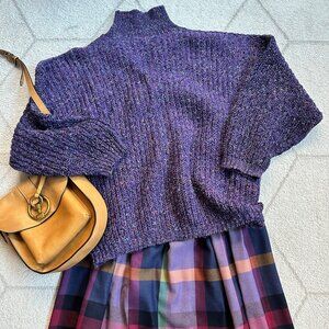 Vintage Urban Outfitters Purple Speckled Dolman Sleeve Turtleneck Sweater